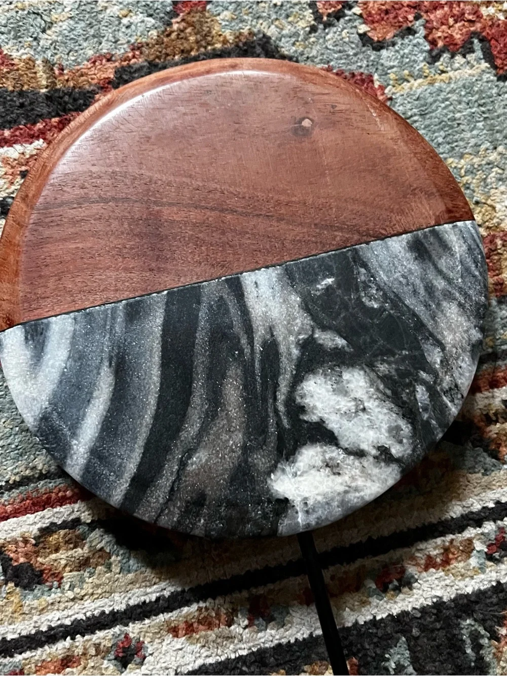 Crate & Barrel Marble/Wood Home Decor Stand
